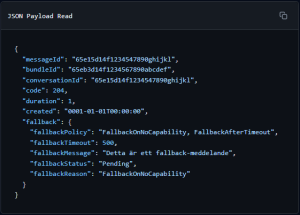 Example of json payload for the RCS read event